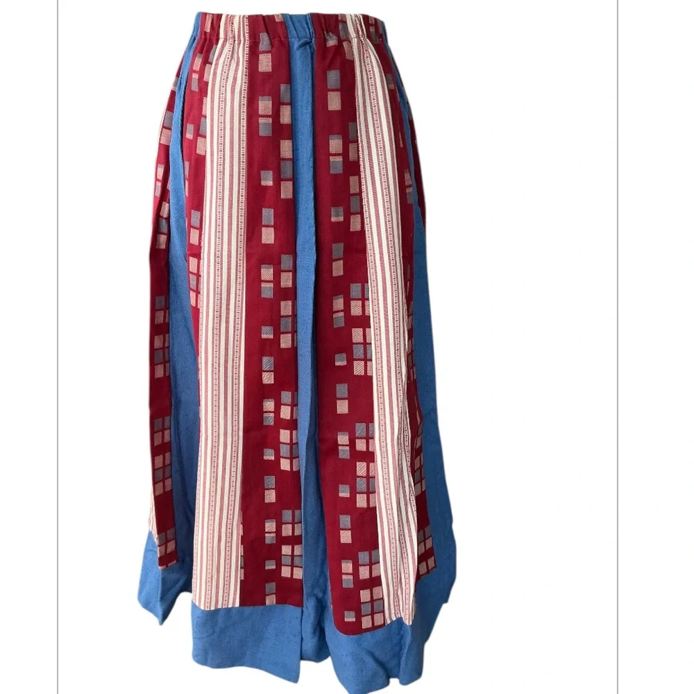 Vintage Chessa Davis Skirt Womens Patchwork Boho Hippie Peasant Cottagecore 70s